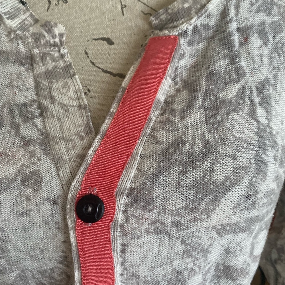 EUC NIC+ZOE reversible button down cardigan sweater-Black/coral/peach/white/gray - Picture 10 of 12